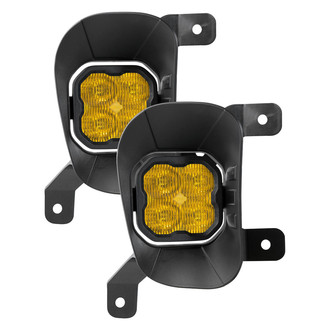 Diode Dynamics® - Fog Light Location Stage Sport Series Type RAM Vertical SAE 3" 2x14.5W Square Fog Beam Yellow LED Lights, With Amber Backlight