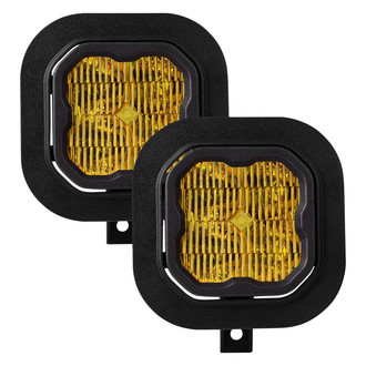 Diode Dynamics® - Fog Light Location Stage Pro Series Type SD SAE 3" 2x36W Square Fog Beam Yellow LED Lights, With Amber Backlight