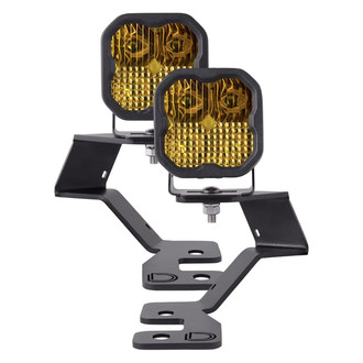 Diode Dynamics® - Hood Ditch Mounted Stage Sport Series 3" 2x14.5W Square Combo Beam Yellow LED Light Kit