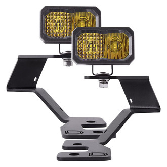 Diode Dynamics® - Hood Ditch Mounted Stage Sport Series 2" 2x7.7W Square Combo Beam Yellow LED Light Kit