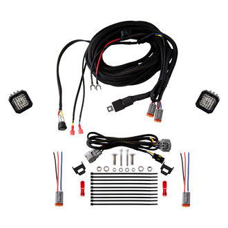 Diode Dynamics® - Rear Bumper Stage Series C1 Pro 2" 2x19.8W Square Flood Beam LED Light Kit, With Red Backlight
