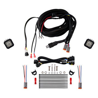 Diode Dynamics® - Rear Bumper Stage Series C1 Sport 2" 2x12.8W Square Flood Beam LED Light Kit, With Red Backlight