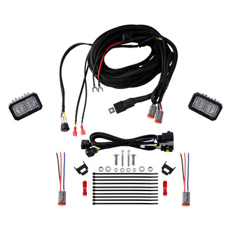 Diode Dynamics® - Rear Bumper Stage Sport Series SAE/DOT 3.3" 2x7.7W Rectangular Flood Beam LED Light Kit, With Red Backlight