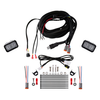 Diode Dynamics® - Rear Bumper Stage Sport Series SAE/DOT 3.3" 2x7.7W Rectangular Flood Beam LED Light Kit, With Red Backlight