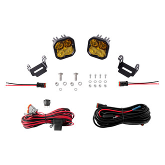 Diode Dynamics® - Hood Ditch Mounted Stage Pro Series 3" 2x36W Square Combo Beam Yellow LED Light Kit