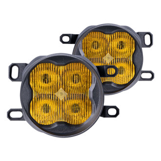 Diode Dynamics® - Fog Light Location Mounted Stage Max Series Type CGX 3" 2x38.5W Round Fog Beam Yellow LED Light Kit, with Amber Backlight