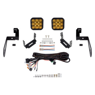 Diode Dynamics® - Front Bumper Stage Sport Series 5" 2x40W Square Driving Beam Yellow LED Light Kit, With RGB Backlight