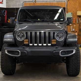 Diode Dynamics® - Front Bumper Stage Sport Series 5" 2x40W Square Combo Beam Yellow LED Light Kit, With RGB Backlight