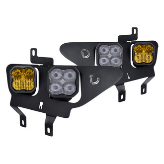 Diode Dynamics® - Fog Light Location Mounted Stage Max Series 3" 4x38.5W Square Fog/Combo Beam Yellow LED Light Kit