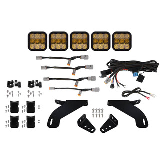 Diode Dynamics® - Grille Mounted CrossLink Pro 5-Pod 450W Combo Beam Yellow LED Light Bar Kit