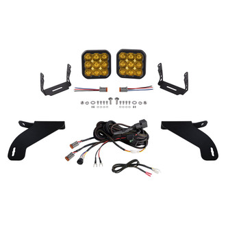 Diode Dynamics® - Front Bumper Stage Series 5 Pro 5" 2x90W Square Driving Beam Yellow LED Light Kit
