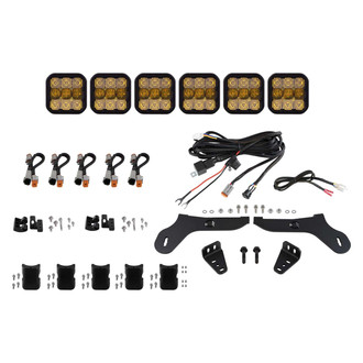 Diode Dynamics® - Grille Mounted CrossLink Sport 6-Pod 240W Combo Beam Yellow LED Light Bar Kit