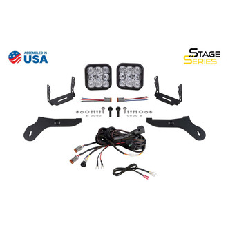 Diode Dynamics® - Front Bumper Stage Series 5 Pro 5" 2x90W Square Combo Beam LED Light Kit