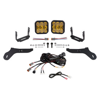 Diode Dynamics® - Front Bumper Stage Series 5 Pro 5" 2x90W Square Combo Beam Yellow LED Light Kit