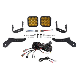 Diode Dynamics® - Front Bumper Stage Series 5 Pro 5" 2x90W Square Driving Beam Yellow LED Light Kit