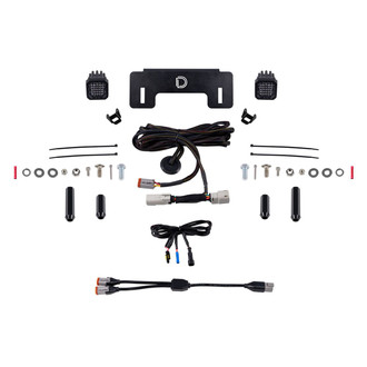 Diode Dynamics® - Rear Bumper Stage Series C1 Sport 2" 2x12.8W Square Flood Beam LED Light Kit, With Red Backlight