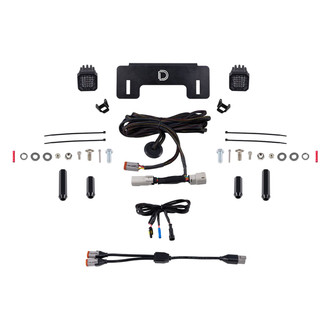 Diode Dynamics® - Rear Bumper Stage Series C1 Pro 2" 2x19W Square Flood Beam LED Light Kit, With Red Backlight