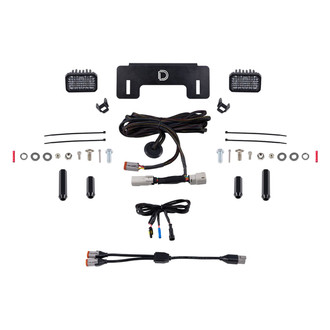 Diode Dynamics® - Rear Bumper Stage Series C2 Pro 2" 2x25.6W Square Flood Beam LED Light Kit, With Red Backlight