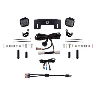 Diode Dynamics® - Rear Bumper Stage Series 3 Sport 3" 2x14.5W Square Flood Beam LED Light Kit, With Red Backlight
