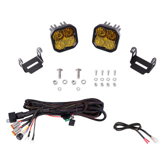 Diode Dynamics® - Hood Ditch Stage Series C2 Pro 3.3" 2x25.6W Square Combo Beam LED Light Kit