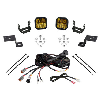 Diode Dynamics® - Hood Ditch Stage Pro Series 3" 2x36W Square Combo Beam Yellow LED Light Kit