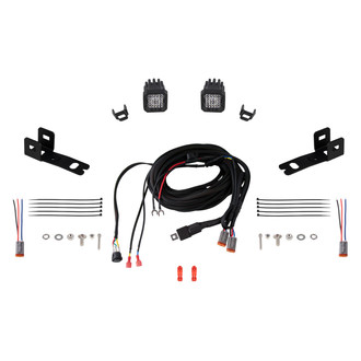 Diode Dynamics® - Rear Bumper Stage Series C1 Sport 2" 2x12.8W Square Flood Beam LED Light Kit, With Red Backlight