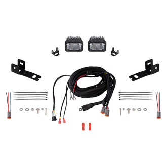 Diode Dynamics® - Rear Bumper Stage Series C2 Pro 3.3" 2x25.6W Square Flood Beam LED Light Kit