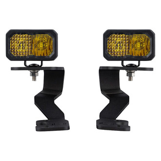 Diode Dynamics® - Hood Ditch Stage Series C2 Sport 3.3" 2x7.7W Square Combo Beam Yellow LED Light Kit