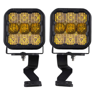 Diode Dynamics® - Hood Ditch Stage Series 5 Pro 5" 2x90W Square Combo Beam Yellow LED Light Kit