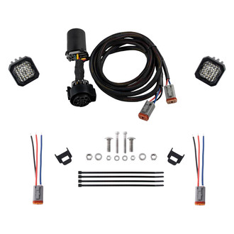 Diode Dynamics® - Rear Bumper Stage Series C1 Sport 2" 2x12.8W Square Flood Beam LED Light Kit, With Red Backlight