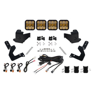 Diode Dynamics® - Grille Mounted CrossLink Pro 4-Pod 360W Combo Beam Yellow LED Light Bar Kit
