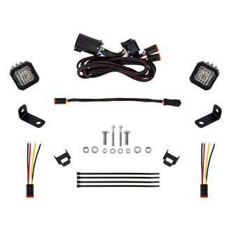 Diode Dynamics® - Rear Bumper Mounted Stage Series C1 Sport 2" 12.8W Square Fog Beam LED Light Kit, With Red Backlight