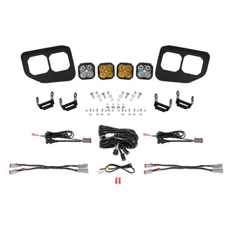 Diode Dynamics® - Fog Light Location Mounted Stage Series 3 Max 3" 4x38.5W Square Fog/Combo Beam Yellow LED Light Kit