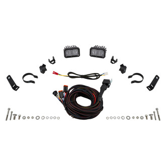 Diode Dynamics® - Roll Bar Reverse Stage Series C2 Pro 3.3" 2x25.6W Square Flood Beam LED Light Kit