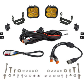 Diode Dynamics® - Roll Bar Stage Series 3 Max 3" 2x38.5W Square Fog Beam Yellow LED Light Kit