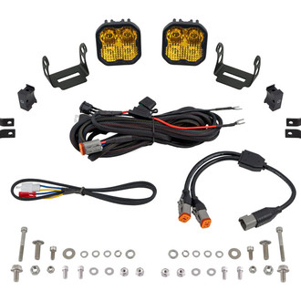 Diode Dynamics® - Roll Bar Stage Series 3 Sport 3" 2x14.5W Square Combo Beam Yellow LED Light Kit