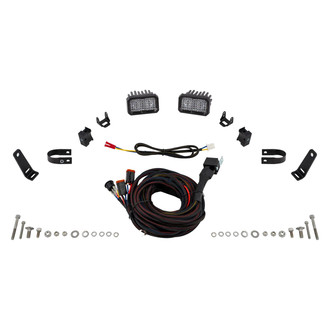 Diode Dynamics® - Roll Bar Reverse Stage Series C2 Sport 3.3" 2x7.7W Square Flood Beam LED Light Kit, With Red Backlight