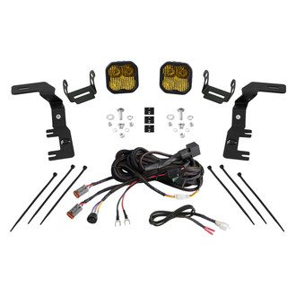 Diode Dynamics® - Hood Ditch Stage Series 3 Pro 3" 2x36W Square Combo Beam Yellow LED Light Kit