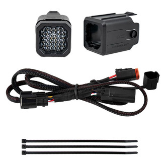 Diode Dynamics® - Rear Bumper Stage Series C1 Sport 2" 12.8W Square Flood Beam LED Light Kit, With Red Backlight