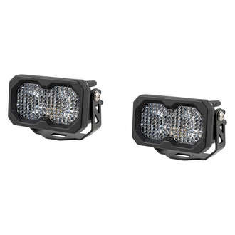 Diode Dynamics® - C2 Pro Standard Series 2" 2x25.6W Flood Beam LED Lights, With Red Backlight