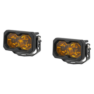 Diode Dynamics® - C2 Pro Standard Series 2" 2x25.6W Spot Beam Yellow LED Lights, with Amber Backlight