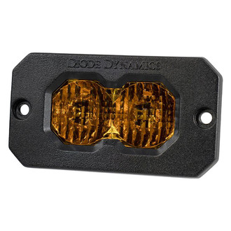 Diode Dynamics® - C2 Sport Series Flush Mount 2" 7.7W Combo Beam Yellow LED Light, with Amber Backlight