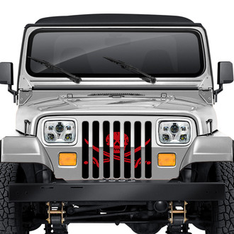 Dirty Acres® - 1-Pc Ahoy Matey Pirate Flag Style Dark Red Perforated Main Grille