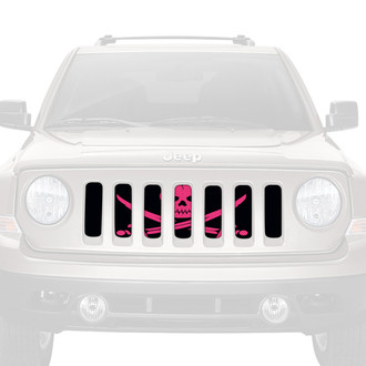 Dirty Acres® - 1-Pc Ahoy Matey Pirate Flag Style Hot Pink Perforated Main Grille