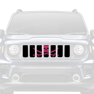 Dirty Acres® - 1-Pc Ahoy Matey Pirate Flag Style Hot Pink Perforated Main Grille