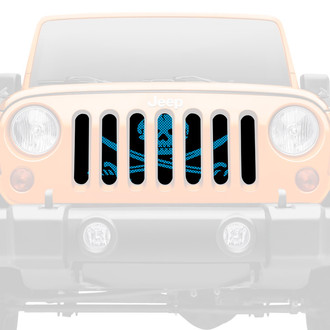 Dirty Acres® - 1-Pc Ahoy Matey Pirate Flag Style Oasis Blue Perforated Main Grille