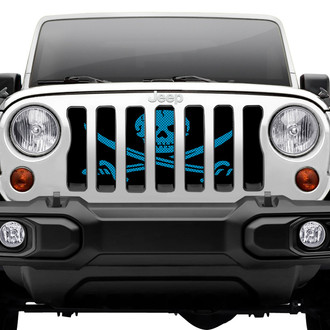 Dirty Acres® - 1-Pc Ahoy Matey Pirate Flag Style Oasis Blue Perforated Main Grille