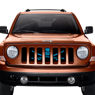 Dirty Acres® - 1-Pc Ahoy Matey Pirate Flag Style Oasis Blue Perforated Main Grille