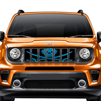 Dirty Acres® - 1-Pc Ahoy Matey Pirate Flag Style Oasis Blue Perforated Main Grille