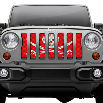 Dirty Acres® - 1-Pc Ahoy Matey Pirate Flag Style Red Perforated Main Grille